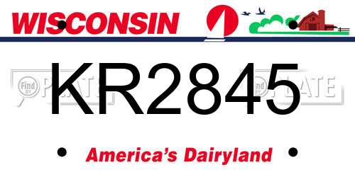 KR2845 Wisconsin License Plate