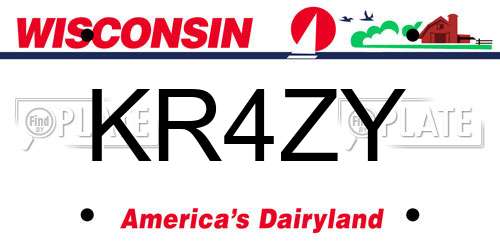 KR4ZY Wisconsin License Plate