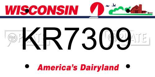 KR7309 Wisconsin License Plate