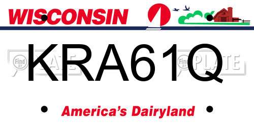 KRA61Q Wisconsin License Plate