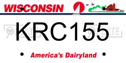 KRC155 Wisconsin License Plate