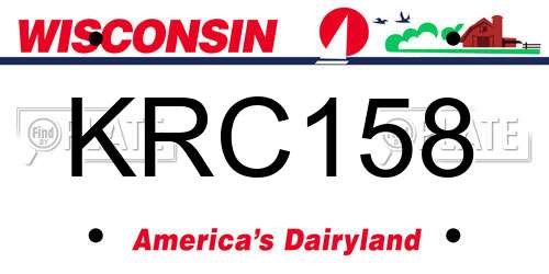 KRC158 Wisconsin License Plate
