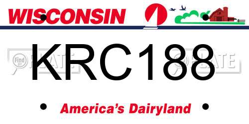 KRC188 Wisconsin License Plate