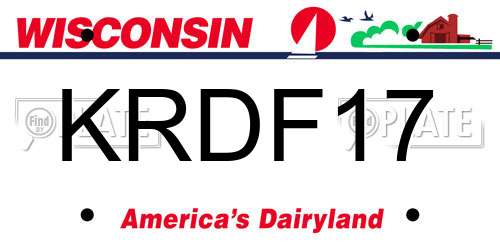KRDF17 Wisconsin License Plate
