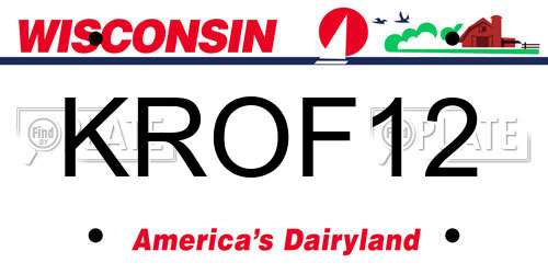 KROF12 Wisconsin License Plate