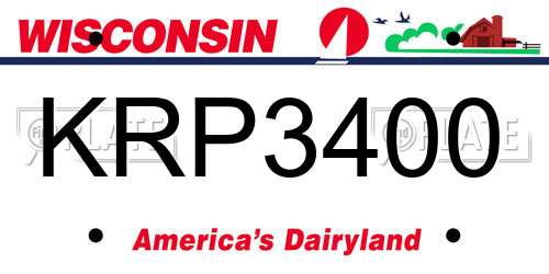 KRP3400 Wisconsin License Plate