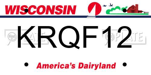 KRQF12 Wisconsin License Plate