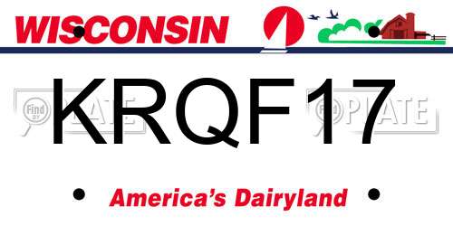 KRQF17 Wisconsin License Plate
