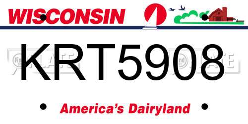 KRT5908 Wisconsin License Plate