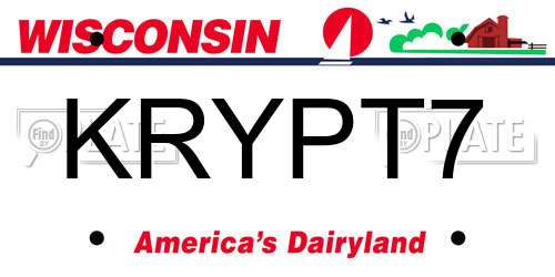 KRYPT7 Wisconsin License Plate