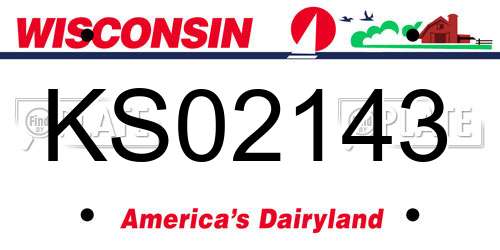 KS02143 Wisconsin License Plate