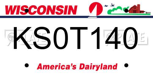 KS0T140 Wisconsin License Plate