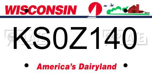 KS0Z140 Wisconsin License Plate