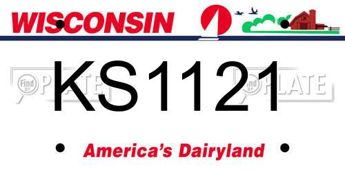 KS1121 Wisconsin License Plate