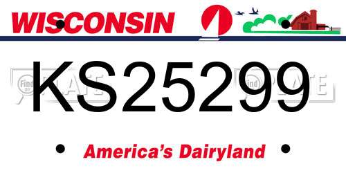 KS25299 Wisconsin License Plate