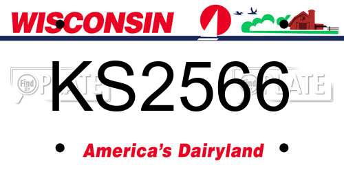KS2566 Wisconsin License Plate