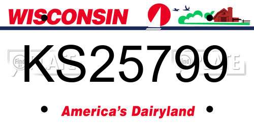 KS25799 Wisconsin License Plate