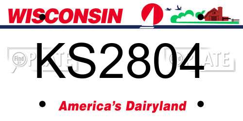 KS2804 Wisconsin License Plate