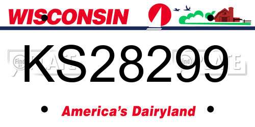 KS28299 Wisconsin License Plate