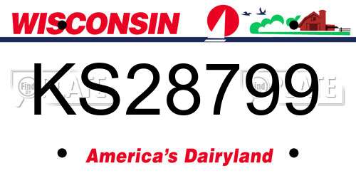 KS28799 Wisconsin License Plate