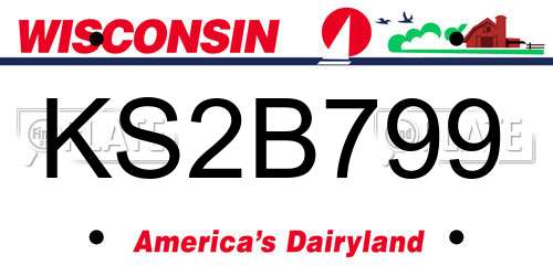 KS2B799 Wisconsin License Plate