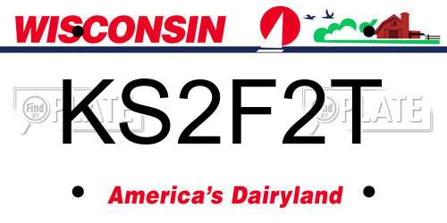 KS2F2T Wisconsin License Plate