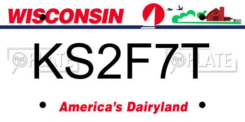 KS2F7T Wisconsin License Plate