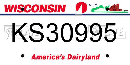 KS30995 Wisconsin License Plate