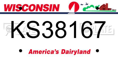 KS38167 Wisconsin License Plate