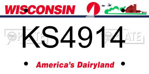 KS4914 Wisconsin License Plate