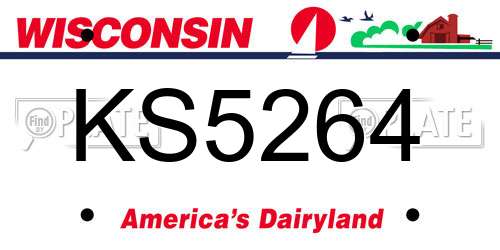 KS5264 Wisconsin License Plate