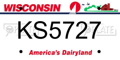 KS5727 Wisconsin License Plate