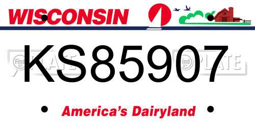 KS85907 Wisconsin License Plate