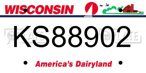 KS88902 Wisconsin License Plate
