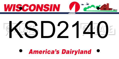KSD2140 Wisconsin License Plate