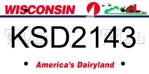 KSD2143 Wisconsin License Plate