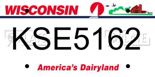 KSE5162 Wisconsin License Plate