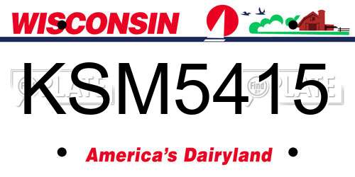 KSM5415 Wisconsin License Plate