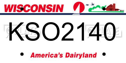 KSO2140 Wisconsin License Plate