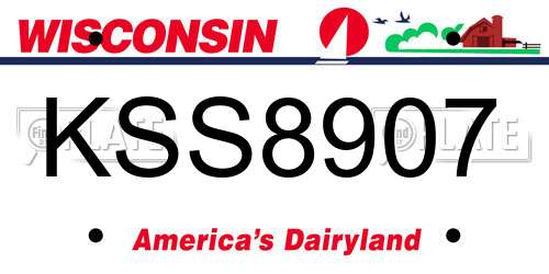 KSS8907 Wisconsin License Plate