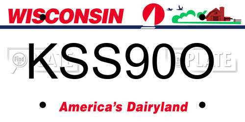 KSS90O Wisconsin License Plate