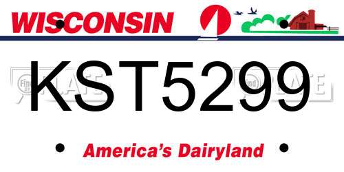 KST5299 Wisconsin License Plate