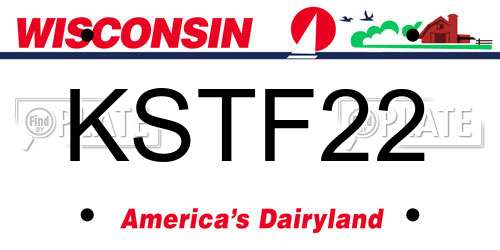 KSTF22 Wisconsin License Plate