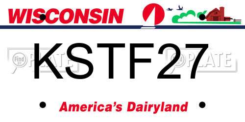 KSTF27 Wisconsin License Plate
