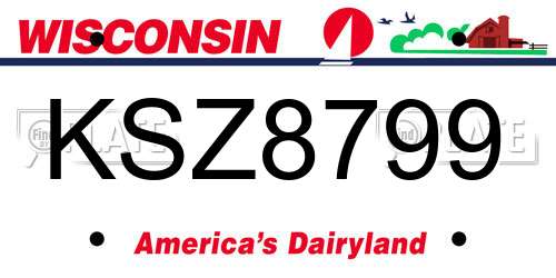 KSZ8799 Wisconsin License Plate