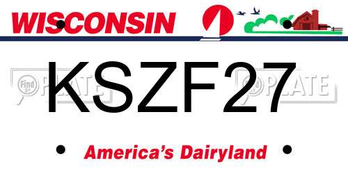 KSZF27 Wisconsin License Plate