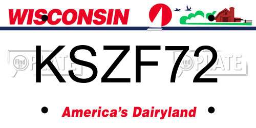 KSZF72 Wisconsin License Plate