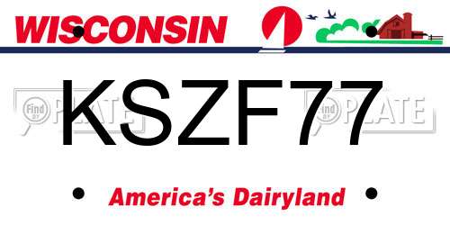 KSZF77 Wisconsin License Plate