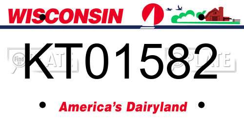 KT01582 Wisconsin License Plate