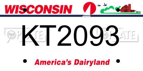 KT2093 Wisconsin License Plate